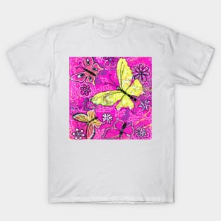 Butterflies nr 4 Monoprint with Ink T-Shirt